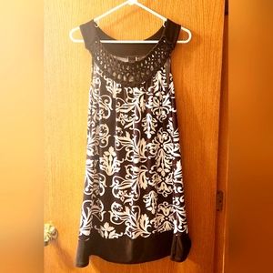 Wrapper • Mini Dress or Long Top • Floral • Braided Neckline • Sz LARGE